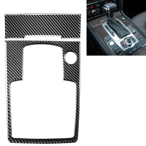 Panneau intégré en fibre de carbone 2 en 1 + adhésif décoratif accessoire pour Audi Q7 2008-2015, panneau de vitesse + allume-cigare