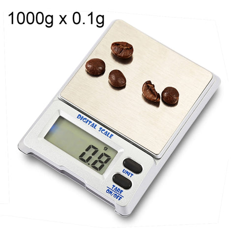 M-18 Balance électronique numérique pour jeux avec une haute précision de 1000 g x 0,1 g avec écran LCD de 1,5 pouces, 1000 g/0,1 g