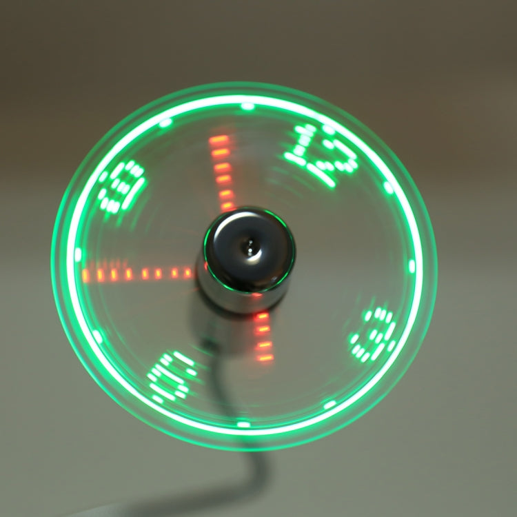 Mini USB Clock Fan with Flexible LED Light - Durable &