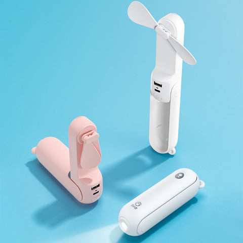 ξMistero povero j is u life F8 mini ventilatore pieghevole portatile multifunzionale, F8 V, F8 (Bianco), F8 (Marrone)