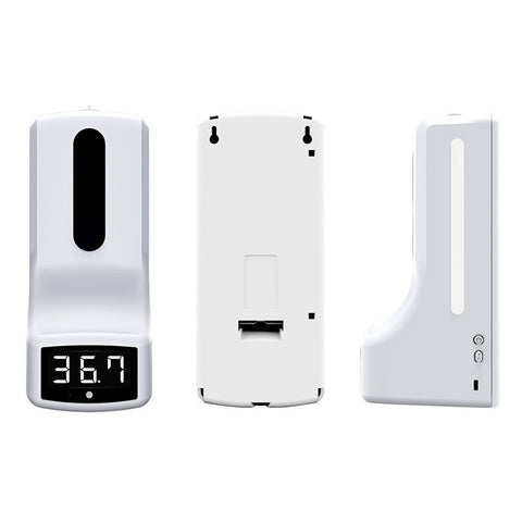 Termometro con sensore di distanza sensibile alla luce corpo senza contatto K9 + dispenser automatico di sapone liquido senza contatto da 1000 ml, K9