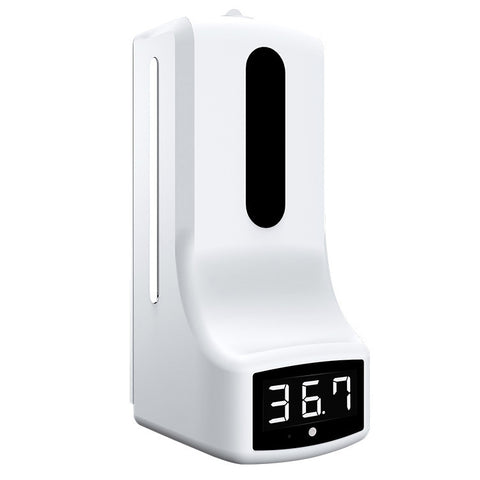 Termometro con sensore di distanza sensibile alla luce corpo senza contatto K9 + dispenser automatico di sapone liquido senza contatto da 1000 ml, K9