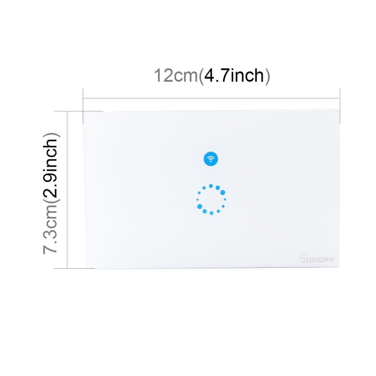 Sonoff  Touch 120mm 1 Gang Tempered Glass Panel Wall Switch Smart Home Light Touch Switch, Compatible with Alexa and Google Home, AC 90V-250V 400W 2A   ...
