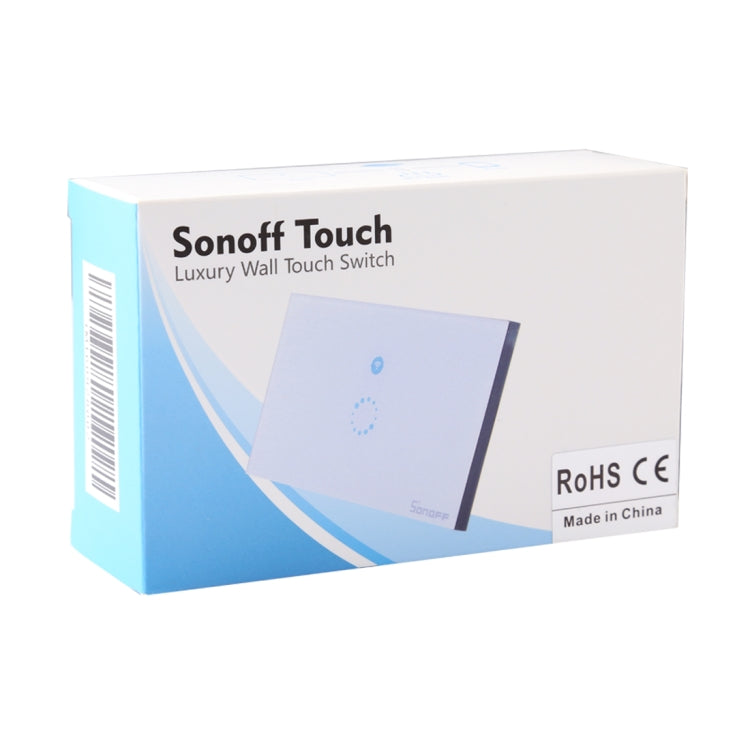 Sonoff  Touch 120mm 1 Gang Tempered Glass Panel Wall Switch Smart Home Light Touch Switch, Compatible with Alexa and Google Home, AC 90V-250V 400W 2A   ...