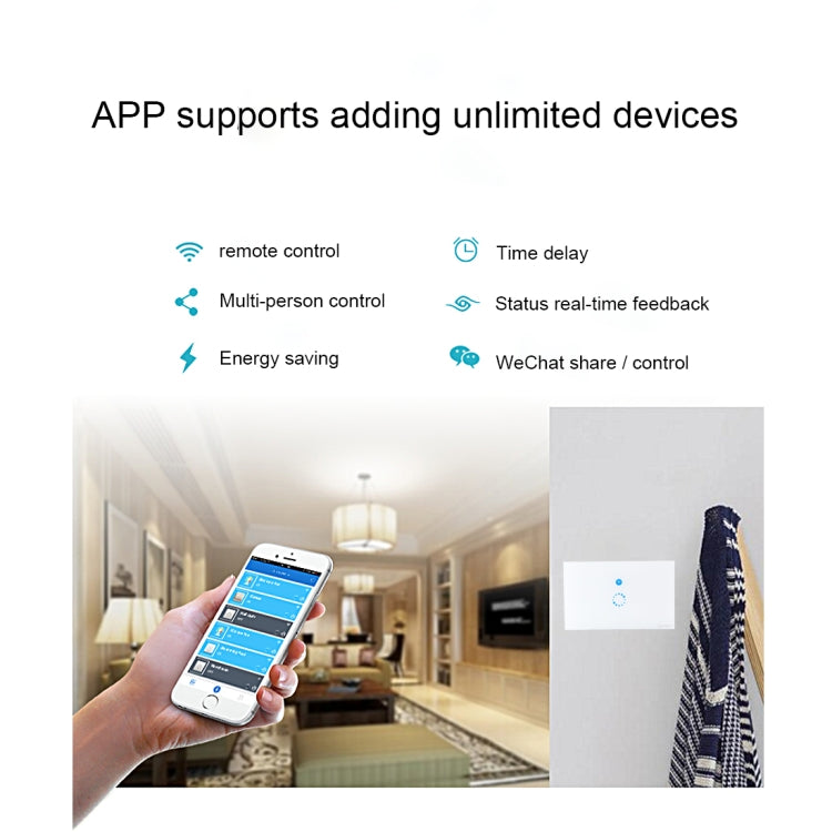 Sonoff  Touch 120mm 1 Gang Tempered Glass Panel Wall Switch Smart Home Light Touch Switch, Compatible with Alexa and Google Home, AC 90V-250V 400W 2A   ...