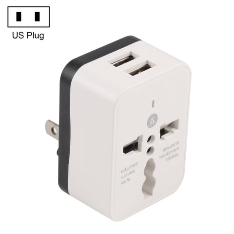 Presa per adattatore di alimentazione per caricabatterie da viaggio USB doppia WN-2018, spina americana, spina americana
