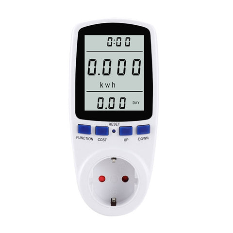 AC 230V 50Hz Max 16A Écran LCD Contacteur d'énergie Watt Volt Analyseur de puissance de tension Analyseur automatique d'énergie électrique Moniteur de puissance, colonne européenne, AC 230V Prise UE