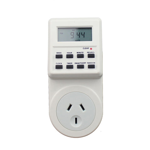 AC 240V Smart Home Plug-in Display LCD Orologio Funzione ora legale 12/24 or Presa interrupteur minuterie modifiable, spina AU, AC 240V AU Plug