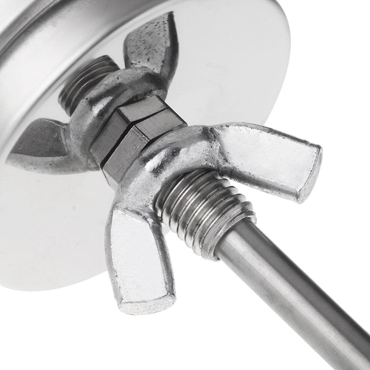 Termometri da forno in acciaio inossidabile BBQ Smoker Pit Grill Termometro bimetallico Indicatore di temperatura Strumenti di cottura con doppio display e vetro antiappannamento, WSS-411