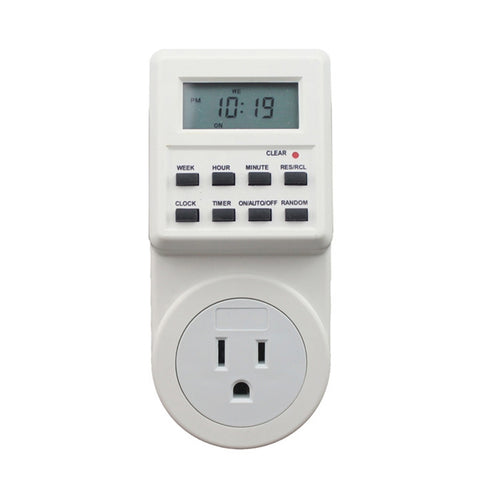 AC 120 V Smart Home Plug-in Display LCD Orologio Funzione ora legale 12/24 ore Presa interrupteur minuterie modifiable, spina americana, AC 120 V US Plug