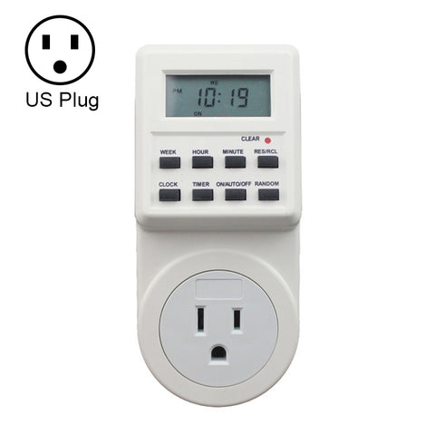 AC 120 V Smart Home Plug-in Display LCD Orologio Funzione ora legale 12/24 ore Presa interrupteur minuterie modifiable, spina americana, AC 120 V US Plug