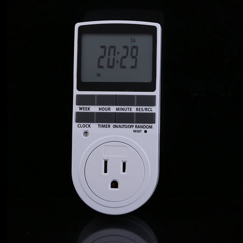 AC 120 V Smart Home Plug-in Display LCD programmable Orologio Funzione ora legale 12/24 or Presa interrupteur minuterie modifiable, spina americana, AC 120 V US Plug