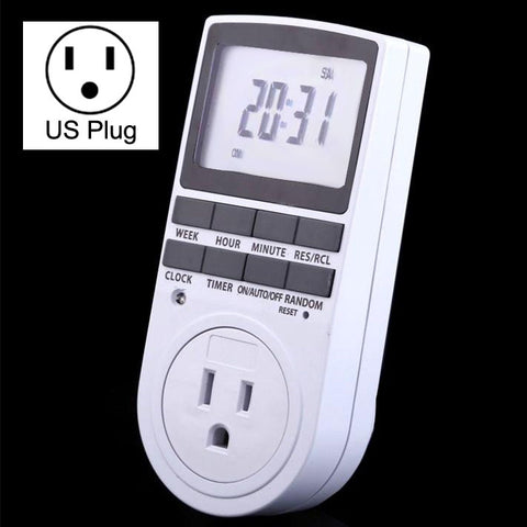 AC 120 V Smart Home Plug-in Display LCD programmable Orologio Funzione ora legale 12/24 or Presa interrupteur minuterie modifiable, spina americana, AC 120 V US Plug