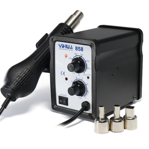 Pistolet à air chaud YIHUA 858 AC 220V avec température réglable et jet d'air, 858