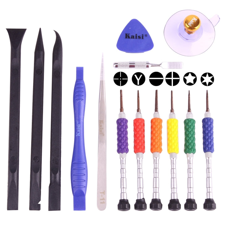 K-T3601 14 in 1 (6 x Screwdriver + 1 x Tweezers + 1 x Stainless Steel Spudger + 1 x Anti-static Spudger + 3 x 146 Spudger + 1 x Suction Sucker + 1 x Tri...