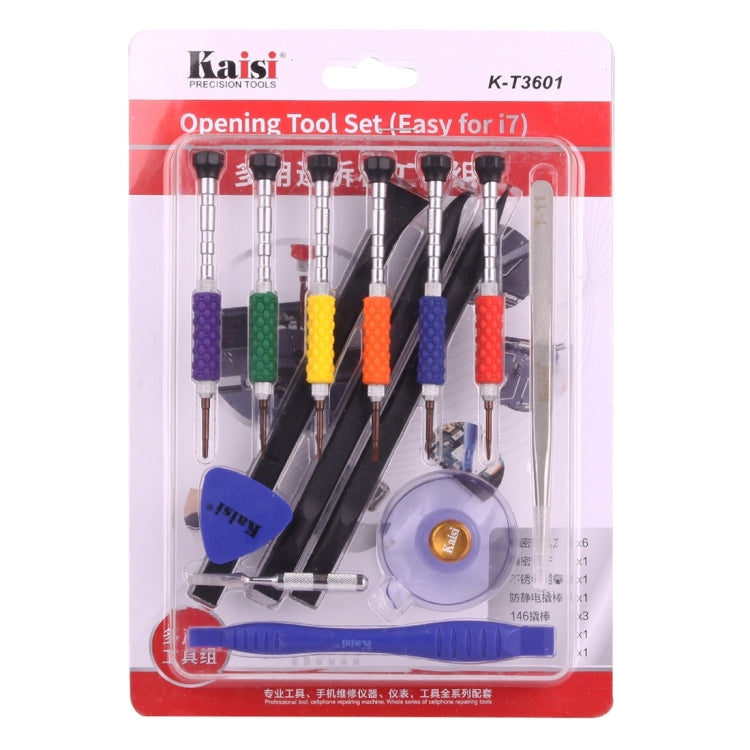 K-T3601 14 in 1 (6 x Screwdriver + 1 x Tweezers + 1 x Stainless Steel Spudger + 1 x Anti-static Spudger + 3 x 146 Spudger + 1 x Suction Sucker + 1 x Tri...