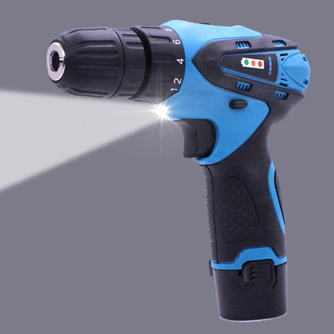 VOTO 12V Régulation continue de la vitesse Ensemble de trappes manuelles Ricabili Trapano électrique avec lumière LED, CA 220V, Spina USA, Consegna colore casuale, 12V Dual Speed ​​Paper Box Package