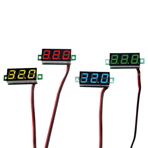 Misurateur de tension numérique réglable à 10 pièces de 0,28 pouces à 2 fils, affichage avec lumière en couleur, tension de mise à niveau : DC 2,5-30 V