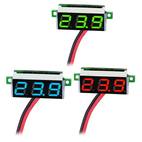 Misurateur de tension numérique à 2 fils de 10 pièces de 0,36 pouces, affichage avec couleur, tension de mise à niveau : DC 2,5-30 V