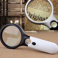 Portable 3-45X Magnifying Lens with 3 White/Black LEDs
