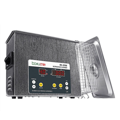 BAKU BK-2000 Pulitore ad ultrasuoni riscaldante con display LCD da 120 W 3,36 L con cestello, CA 220 V, spina UE, BK-2000 120W 3.36L 220V