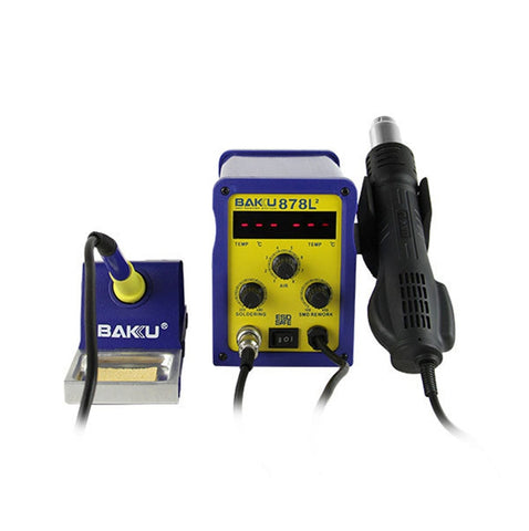 BAKU BK-878L2 AC 220V Display LED 2 in 1 Stazione di saldatura per saldatore con pistola ad aria calda, BK-878L2 AC 220V