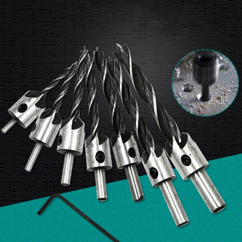 Jeu de points pour trapano en acciaio à haute vitesse à trois points pour svasatore per legno 7 en 1, 3-10 mm, 7 PCS/Set