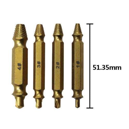 4-in-1 Screw Extractor Drill Bit Set with Case - Bolt