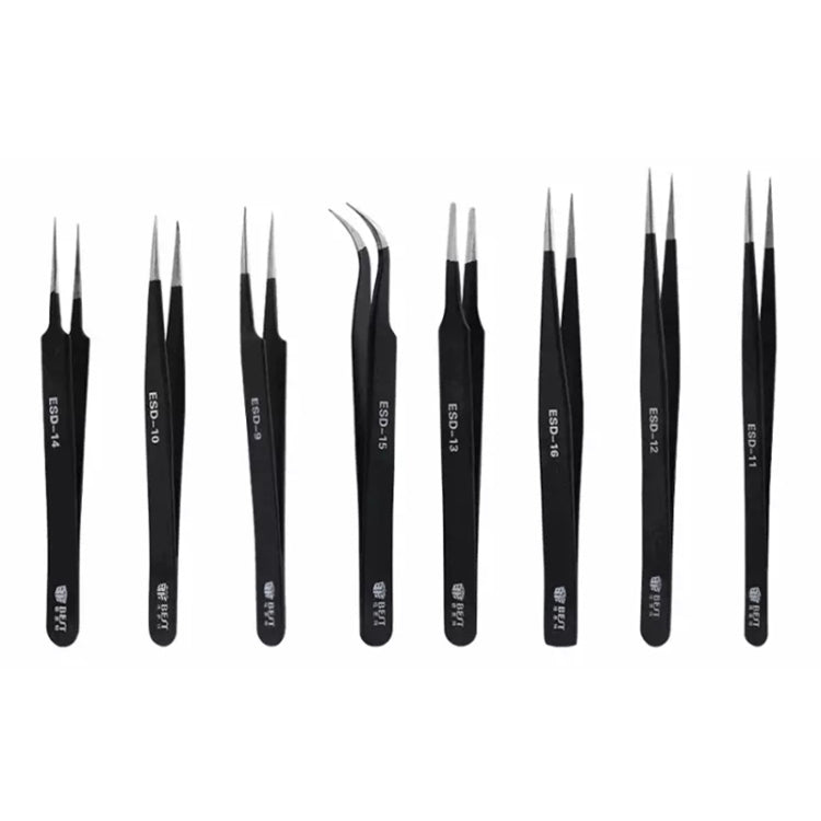 BEST BST-12 Precision Anti-static ESD Stainless Steel Tweezers, BST-12