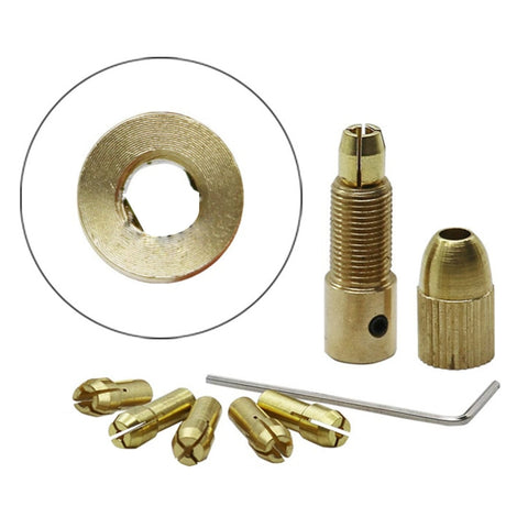 7 pièces/set ottone 0,5-3 mm piccola punta da trapano elettrico pinza micro twist 4,05 mm set di mandrini con chiave, 4.05mm