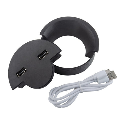 60mm Round Desktop Outlet Cable Organizer with USB Winder