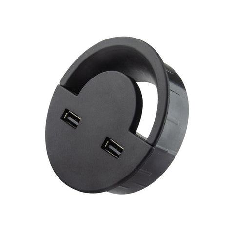 Supporto per avvolgitore rotondo con copertura per foro per cavo USB con presa da tavolo da 60 mm, 60mm