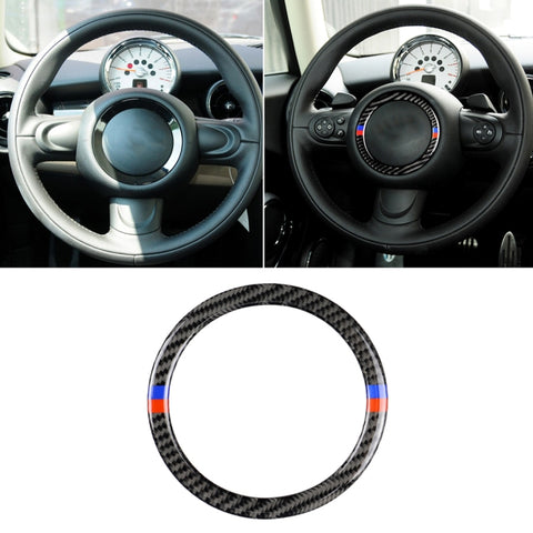 Adhésif décoratif pour volant R en fibre de carbone pour tissu R de couleur rouge bleu pour BMW MINI R55 / R56 / Countryman R60 / Paceman R61, pour BMW MINI R55 (couleur rouge bleu)