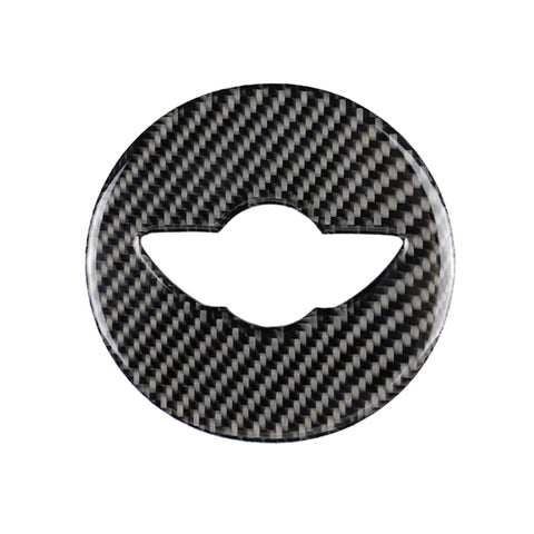 Adhésif décoratif en fibre de carbone avec logo du volant de l'auto F pour BMW Mini Cooper F55 / F56 / F60 / Countryman F60, pour BMW MINI R56