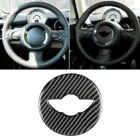 Adhésif décoratif en fibre de carbone avec logo du volant de l'auto F pour BMW Mini Cooper F55 / F56 / F60 / Countryman F60, pour BMW MINI R56