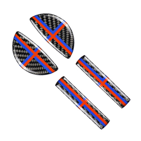 4 pezzi colore rosso blu auto F telaio maniglia porta adesivo decorativo in fibra di carbonio per BMW Mini Cooper Clubman Countryman F55 / F54 / F60, For BMW Mini F60 (Red Blue Color) - Novalix Store