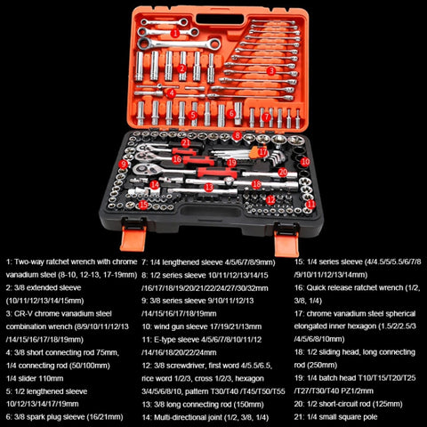 Ensemble de couteaux à criquet pour cassetta degli attrezzi combinés pour réparation automatique multifonction 150 en 1, 150 en 1