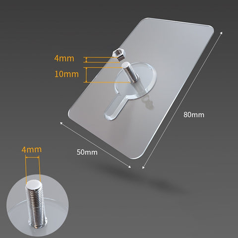 Gancio adesivo a vite per appendere a parete, gancio per adesivo da parete senza punzonatura, lunghezza della vite: 10 mm, 10mm