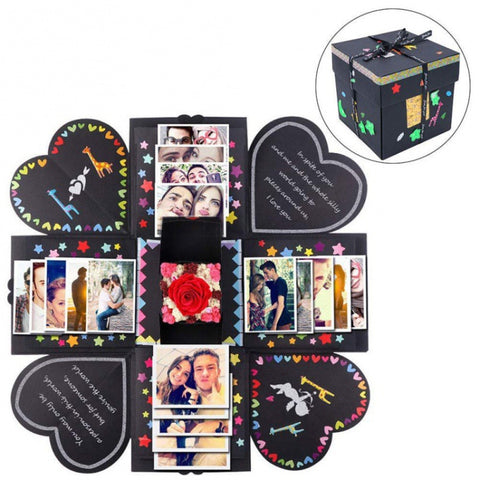Creativo fai da te album fotografico fatto a mano libro commemorativo confezione regalo esplosione a sorpresa, versione finita + PVC, album fotografico fatto a mano