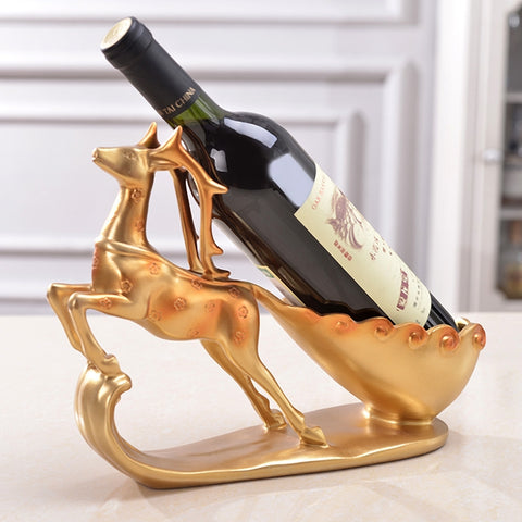 Creativo Sika Forma di cervo Scaffale per vino Portabottiglie Portabottiglie Soggiorno Ornamenti Regalo