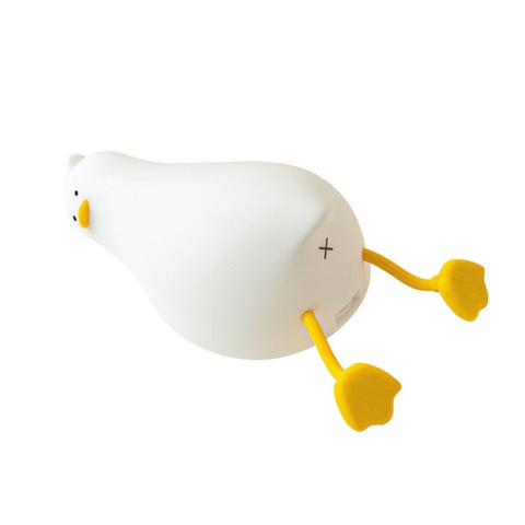 Luce notturna con rilevamento tattile in silicone a forma di anatra piatta a LED con ricarica USB da 1 W, Flat Duck