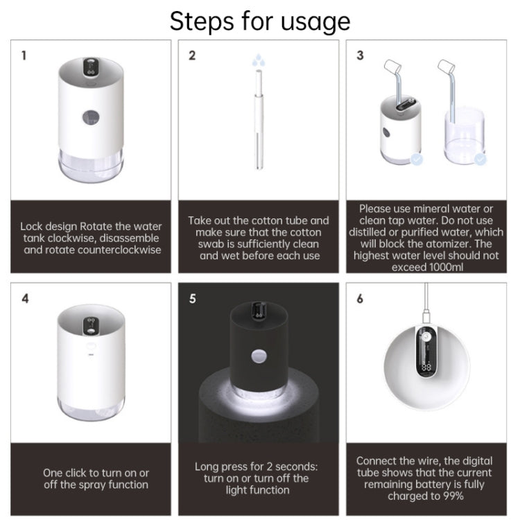 Umidificatore per auto USB Strumento per il rifornimento dell'acqua della batteria di grande capacità per uso domestico