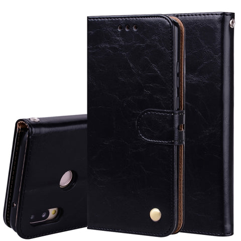 Per Huawei P20 Lite Custodia in pelle a vibrazione orizzontale con texture a cera d'olio stile business con supporto, slot per carte e portafoglio, For Huawei P20 Lite