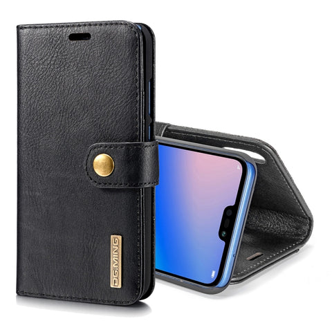 Custodia in pelle magnetica staccabile con texture Crazy Horse per Huawei P20 Lite, con supporto, slot per carte e portafoglio, Huawei P20 Lite