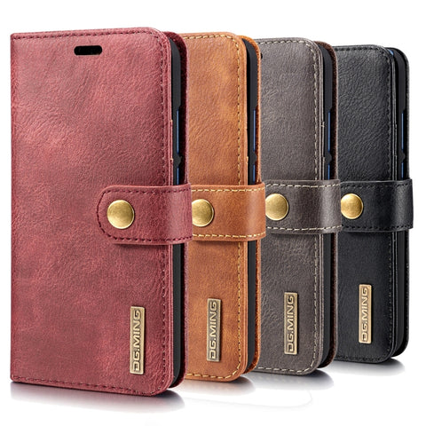 Custodia in pelle magnetica staccabile con texture Crazy Horse per Huawei P20 Lite, con supporto, slot per carte e portafoglio, Huawei P20 Lite