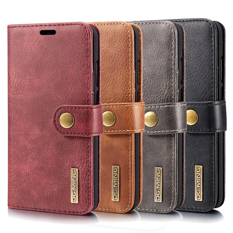 Custodia in pelle magnetica staccabile con texture Crazy Horse per Huawei P20, con supporto, slot per carte e portafoglio, Huawei P20