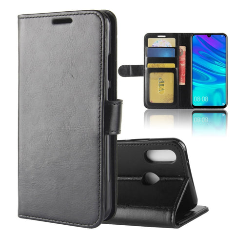 Custodia in pelle con chiusura orizzontale a piega singola texture R64 per Huawei P30 Lite, con supporto, portafoglio, slot per carte e cornice per foto, For Huawei P30 Lite