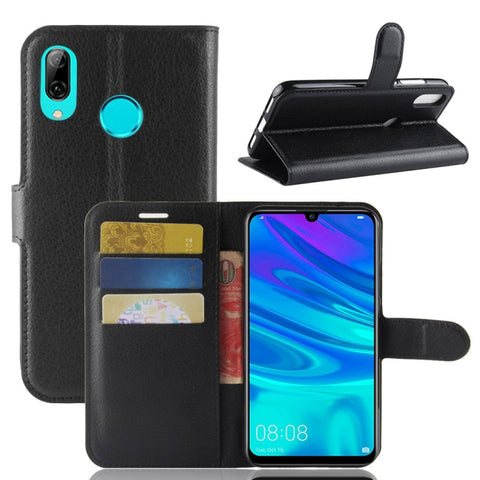 Custodia in pelle con chiusura orizzontale Litchi Texture per Huawei P30 Lite, con portafoglio, supporto e slot per carte, For Huawei P30 Lite