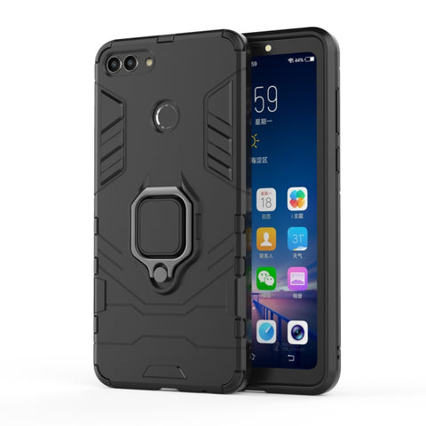 Custodia protettiva antiurto PC + TPU per Huawei Y9 2018, con supporto ad anello magnetico, Per Huawei Y9 2018