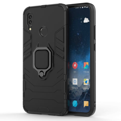 Custodia protettiva antiurto PC + TPU per Huawei P Smart (2019), con supporto ad anello magnetico, Per Huawei P Smart (2019)